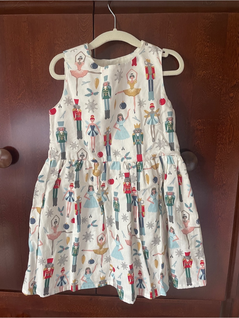 Carter's Cream Nutcracker & Ballerina Print Kids Dress
